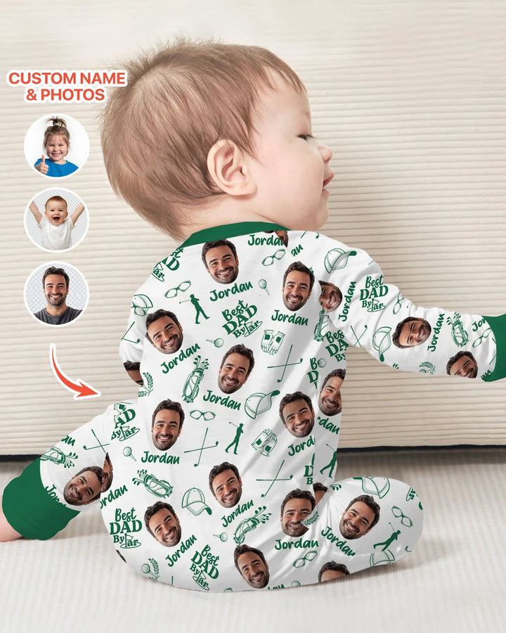 Custom Photo Best Dad By Par Bamboo Convertible Zippy