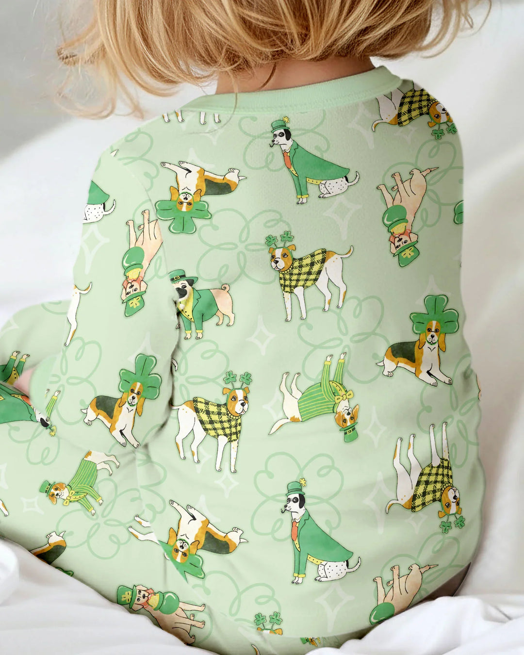 St. Patrick's Day Puppies Two Piece Long Sleeve Pajama Set