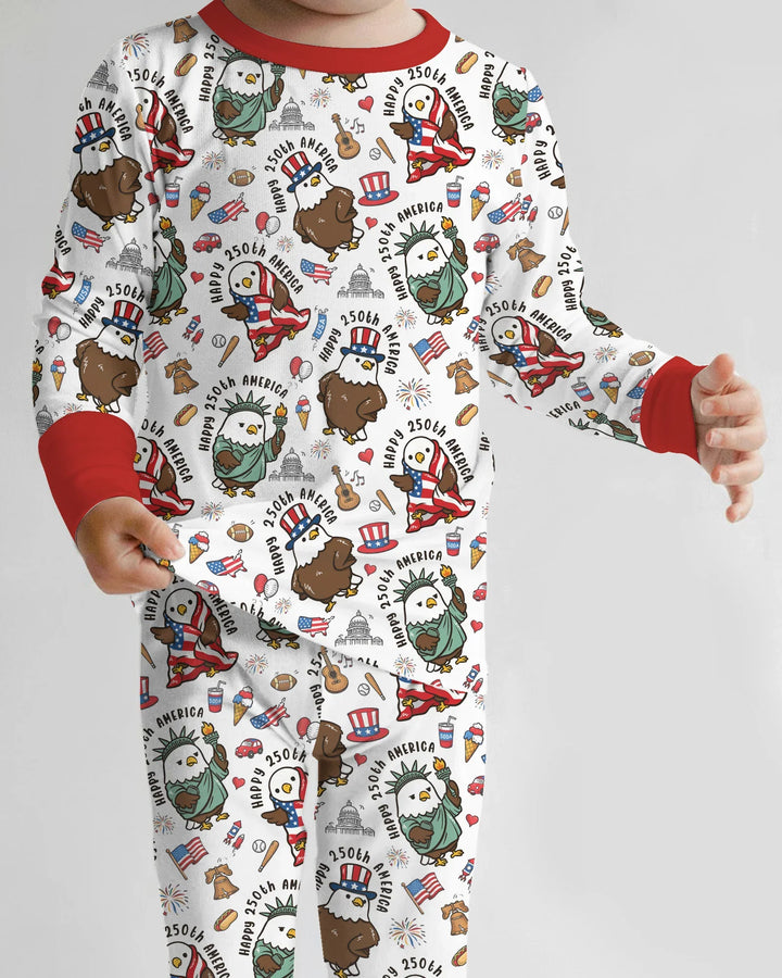 Zweiteiliges Langarm-Pyjama-Set mit Sommerfrüchten