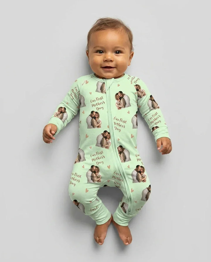 Foto personalizada Nuestro primer (invierno/Navidad/etc.) como padres Bambú Convertible con cremallera