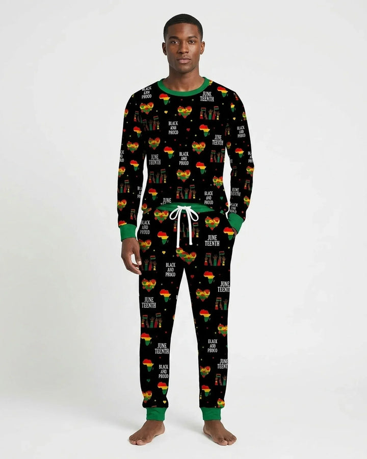 Juneteenth Black and Proud Bamboo Men's Pajama Set
