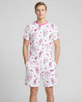 Cute Nurse Crew Bamboo Men Short Sleeve Short Pajama Set