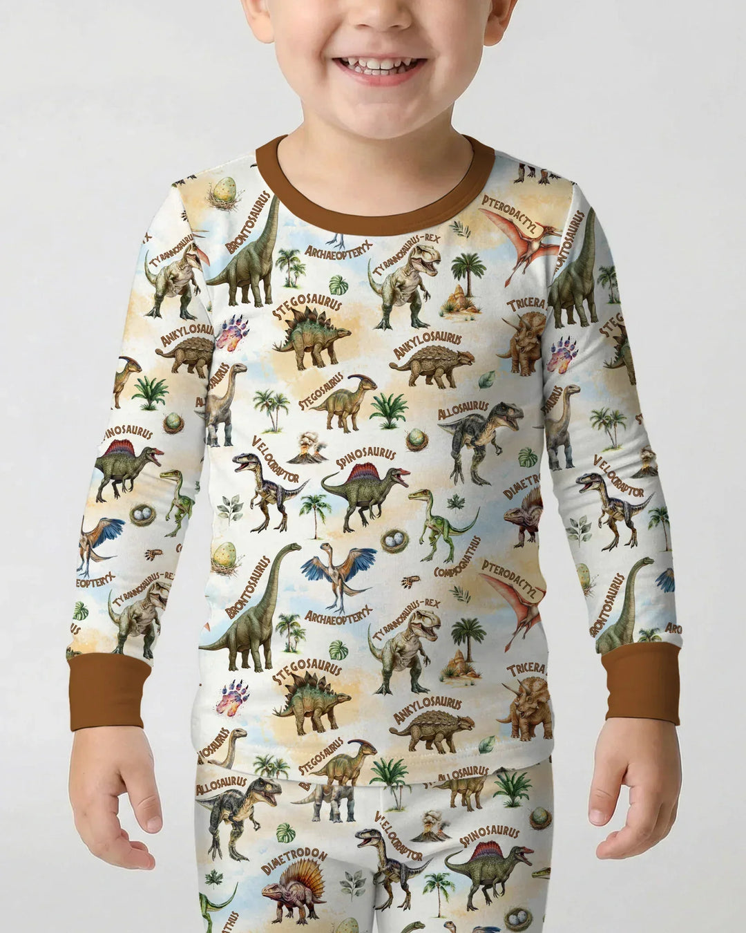 Dino Discovery Bamboo Two Piece Long Sleeve Pajama Set