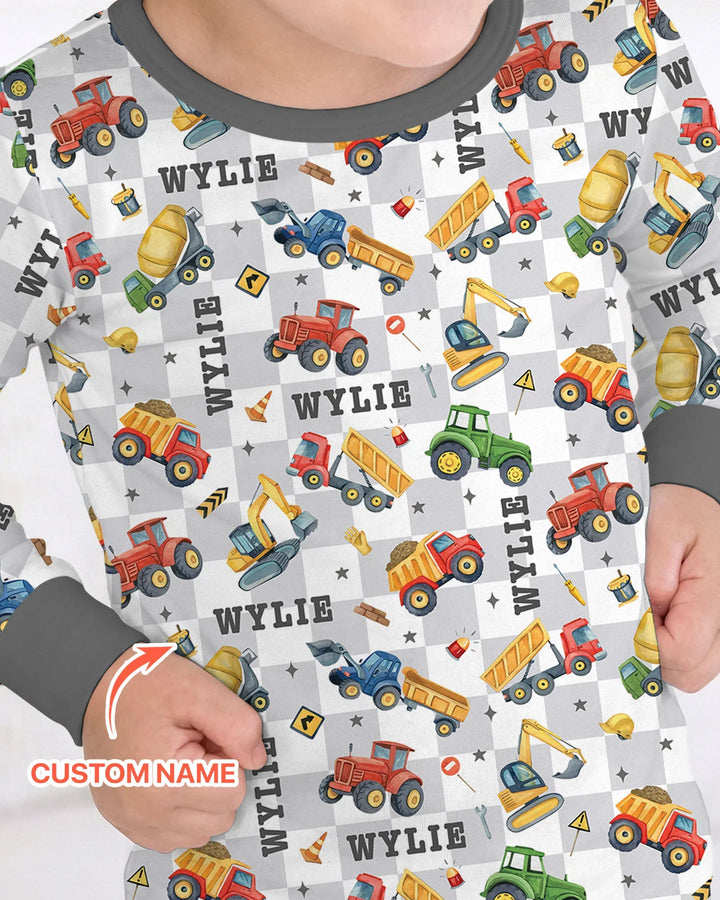 Zweiteiliges Langarm-Pyjama-Set mit Sommerfrüchten