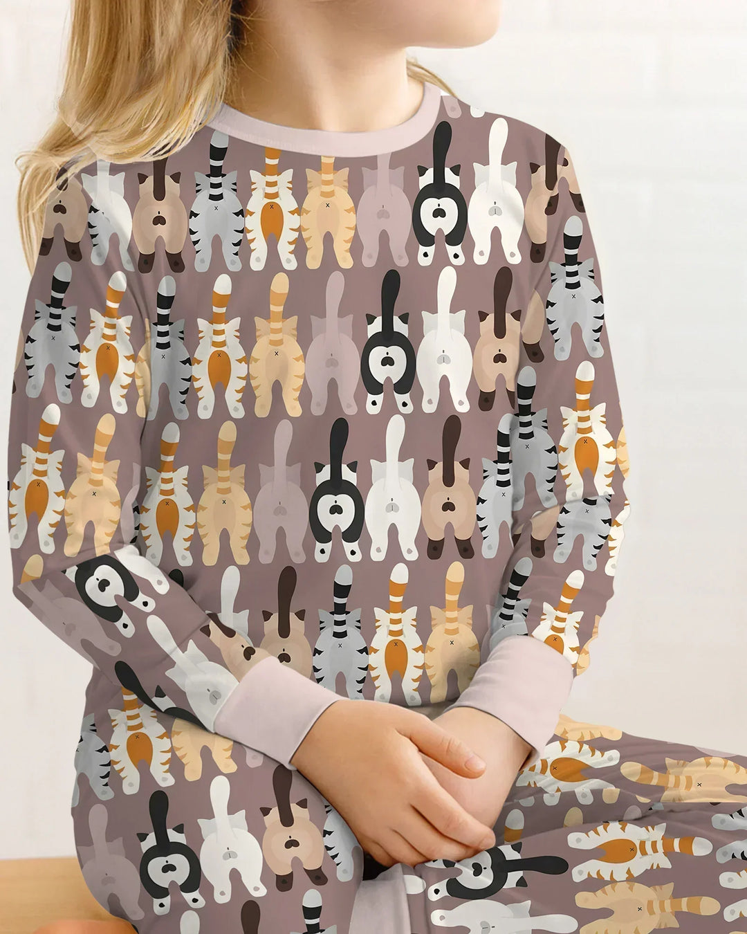 Zweiteiliges Langarm-Pyjama-Set mit Sommerfrüchten