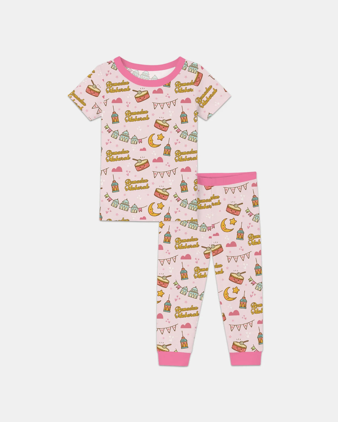 Ramadan Mubarak Two Piece Short Sleeve Pajama Set