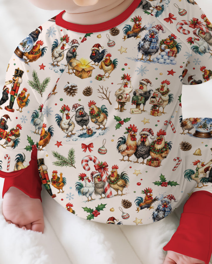 Funny Roosters On Christmas Bamboo Convertible Zippy