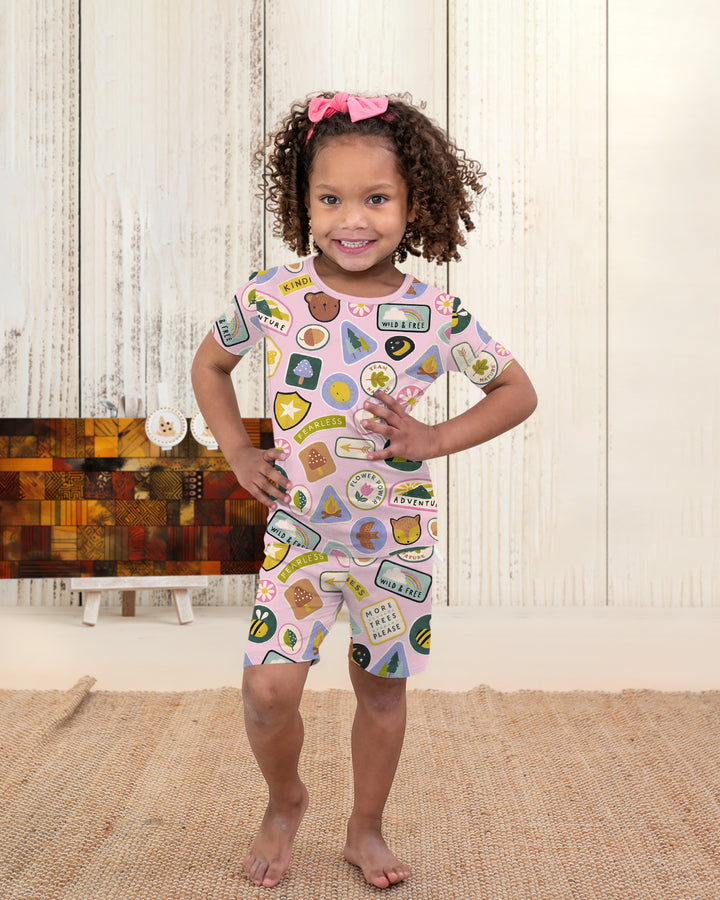 Little Explorer Bamboo Two Piece Short Sleeve Shorts Pajama Set