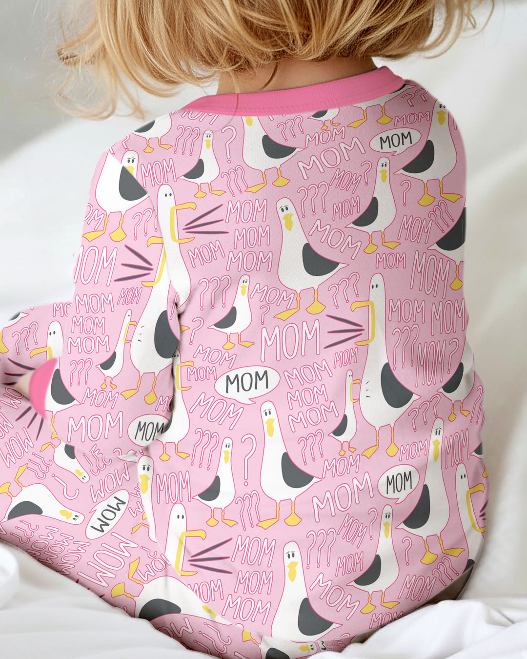 Funny Seagull MOM Two Piece Long Sleeve Pajama Set