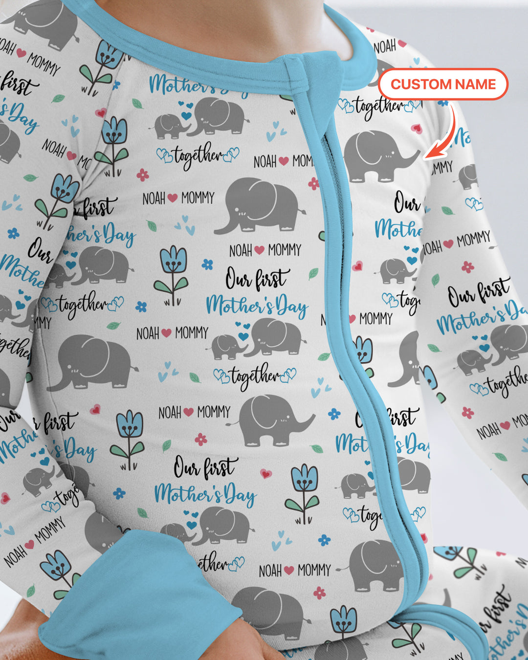 Custom Name Elephant Our First Mother's Day Convertible Zippy