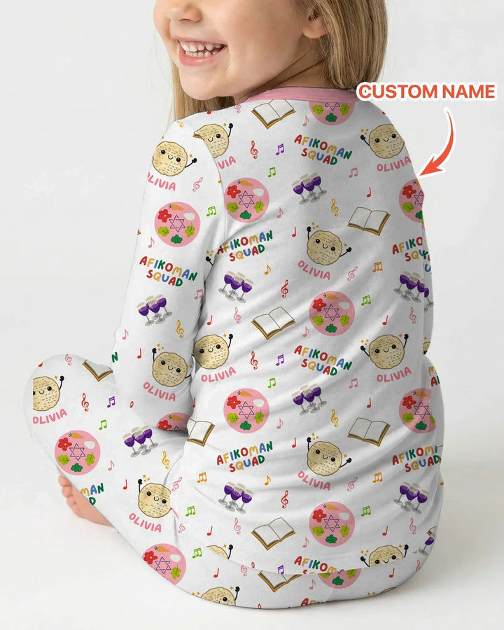 Zweiteiliges Langarm-Pyjama-Set mit Sommerfrüchten