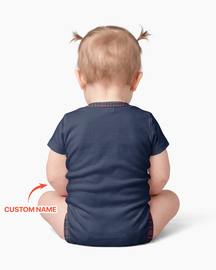 Custom Name North Pole Plaid Bamboo Bodysuit