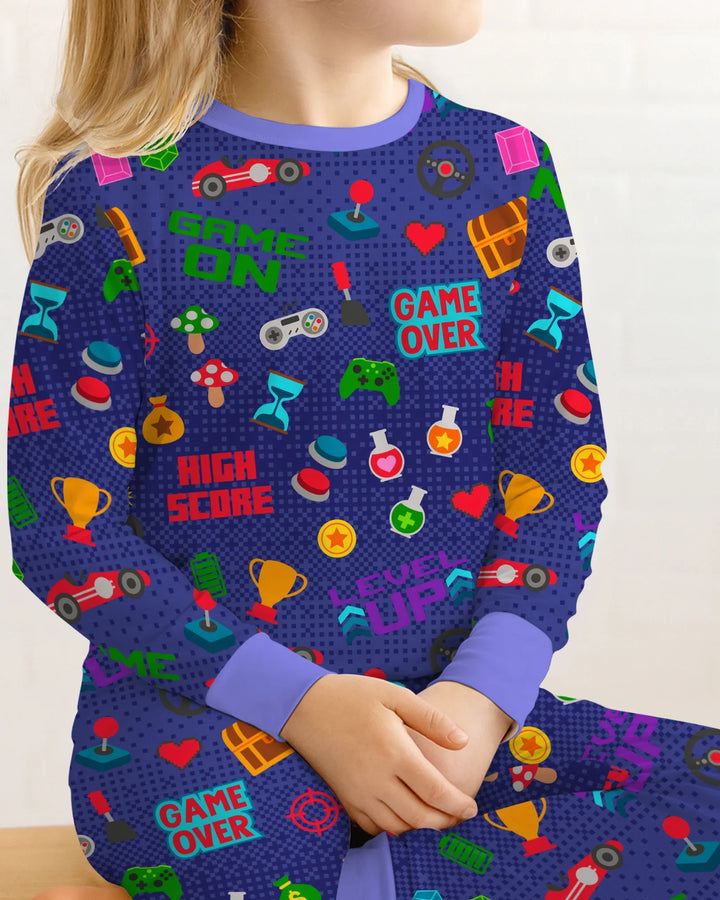 Gamer Mode On Family Matching Bamboo Two Piece Long Sleeve Pajama Set