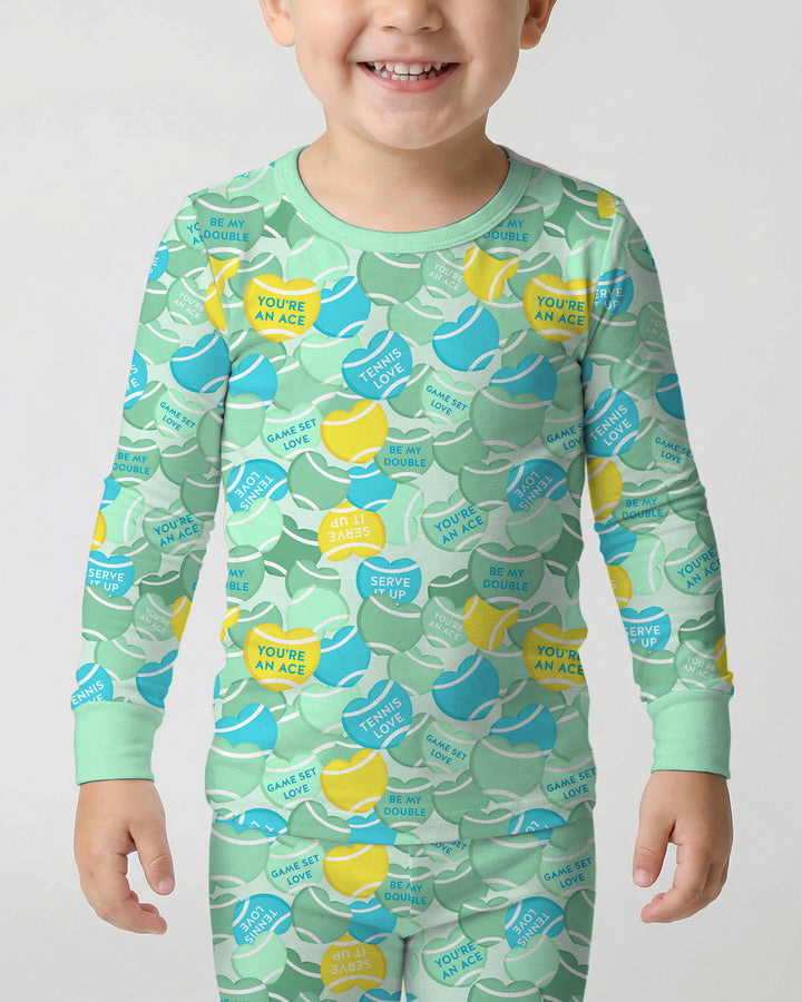 Zweiteiliges Langarm-Pyjama-Set mit Sommerfrüchten