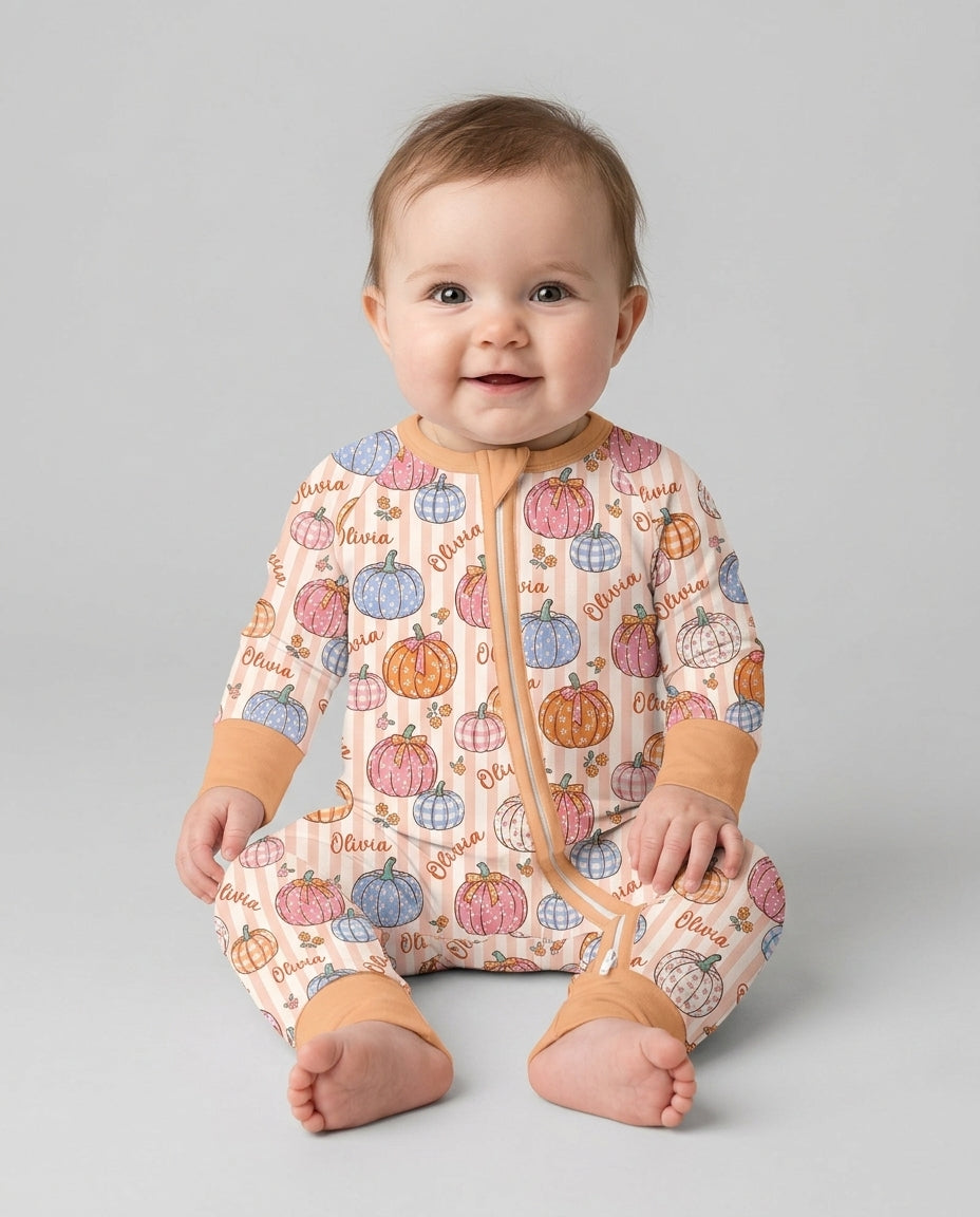 Custom Name Pumpkin Patch Bamboo Convertible Zippy