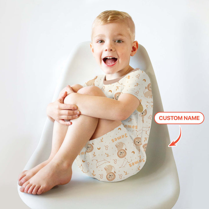 Zweiteiliges Pyjama-Set mit kurzen Ärmeln und Shorts im Sommer-Design