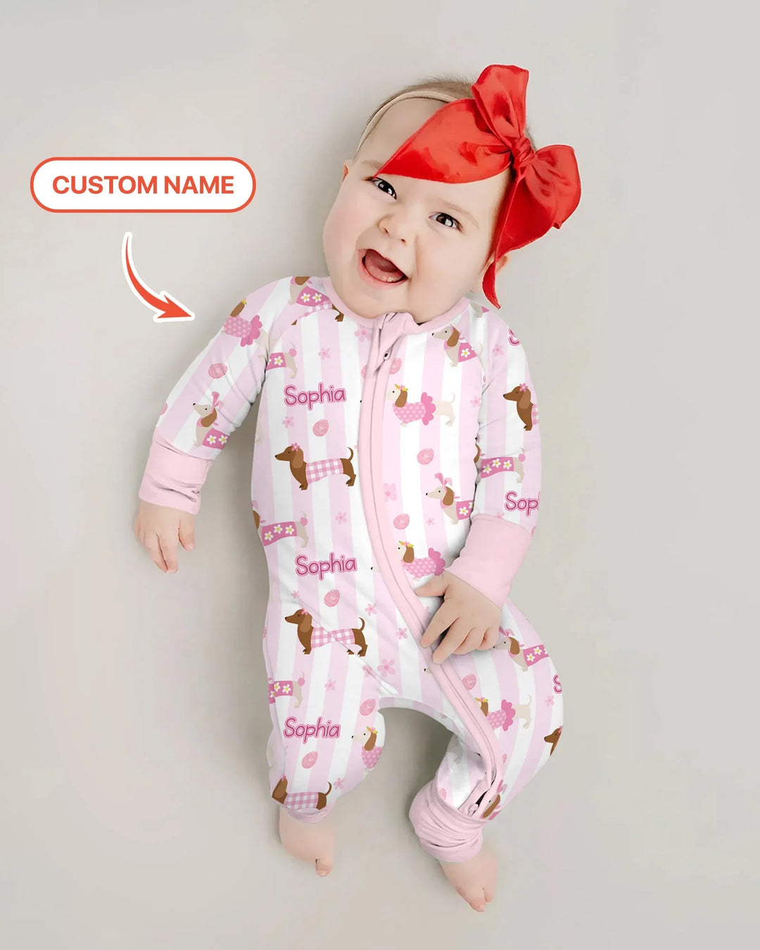 Custom Name Easter Dachshunds Family Matching Convertible Zippy