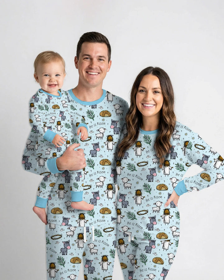 He Is Risen Easter Family Matching Women Pajama Set