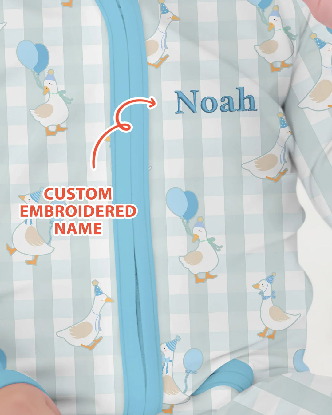 Custom Embroidered Birthday Boy/Girl Baby Bamboo Convertible Zippy