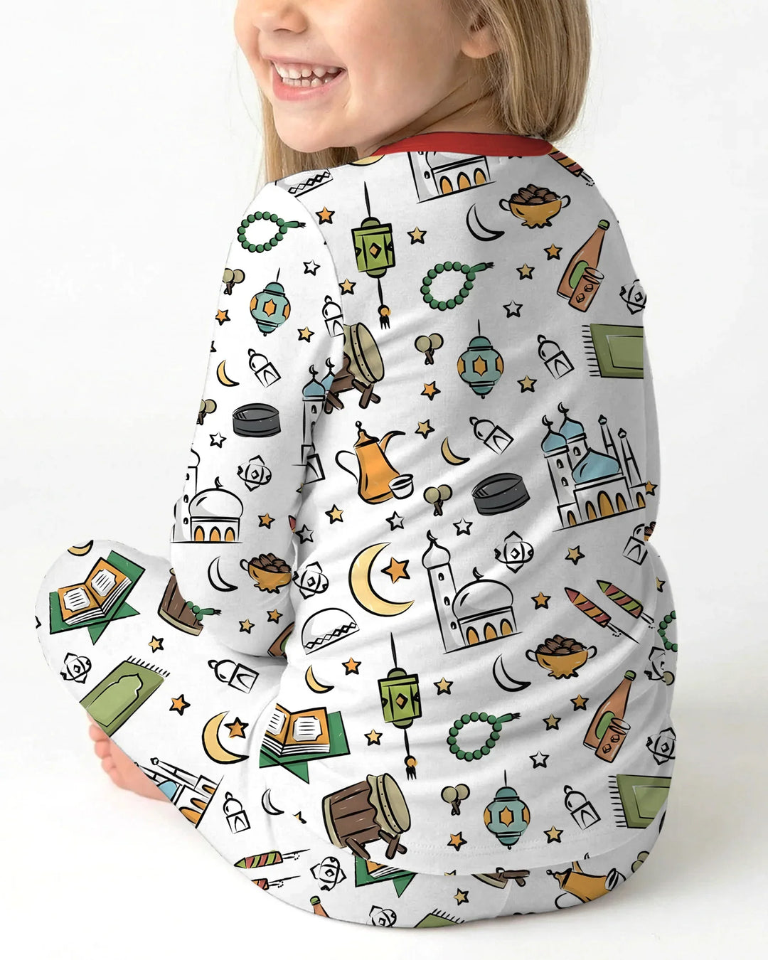 Zweiteiliges Langarm-Pyjama-Set mit Sommerfrüchten