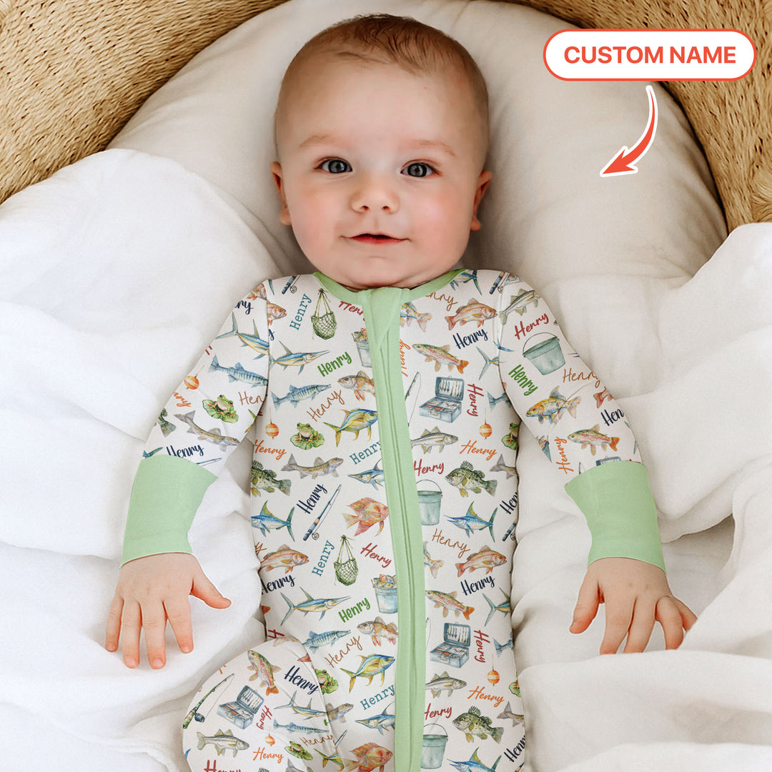 Happy Fishing Adventure Custom Name Convertible Zippy