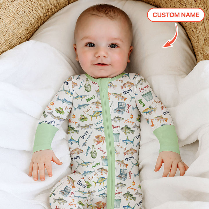 Happy Fishing Adventure Custom Name Convertible Zippy