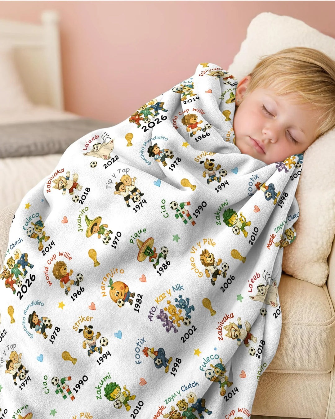 Soccer cup Mascots Bamboo Blanket