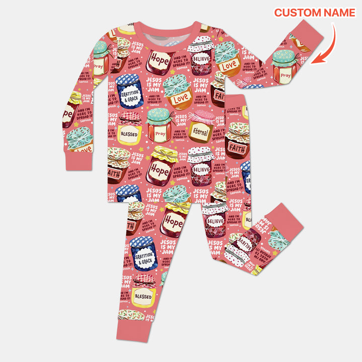 Zweiteiliges Langarm-Pyjama-Set mit Sommerfrüchten