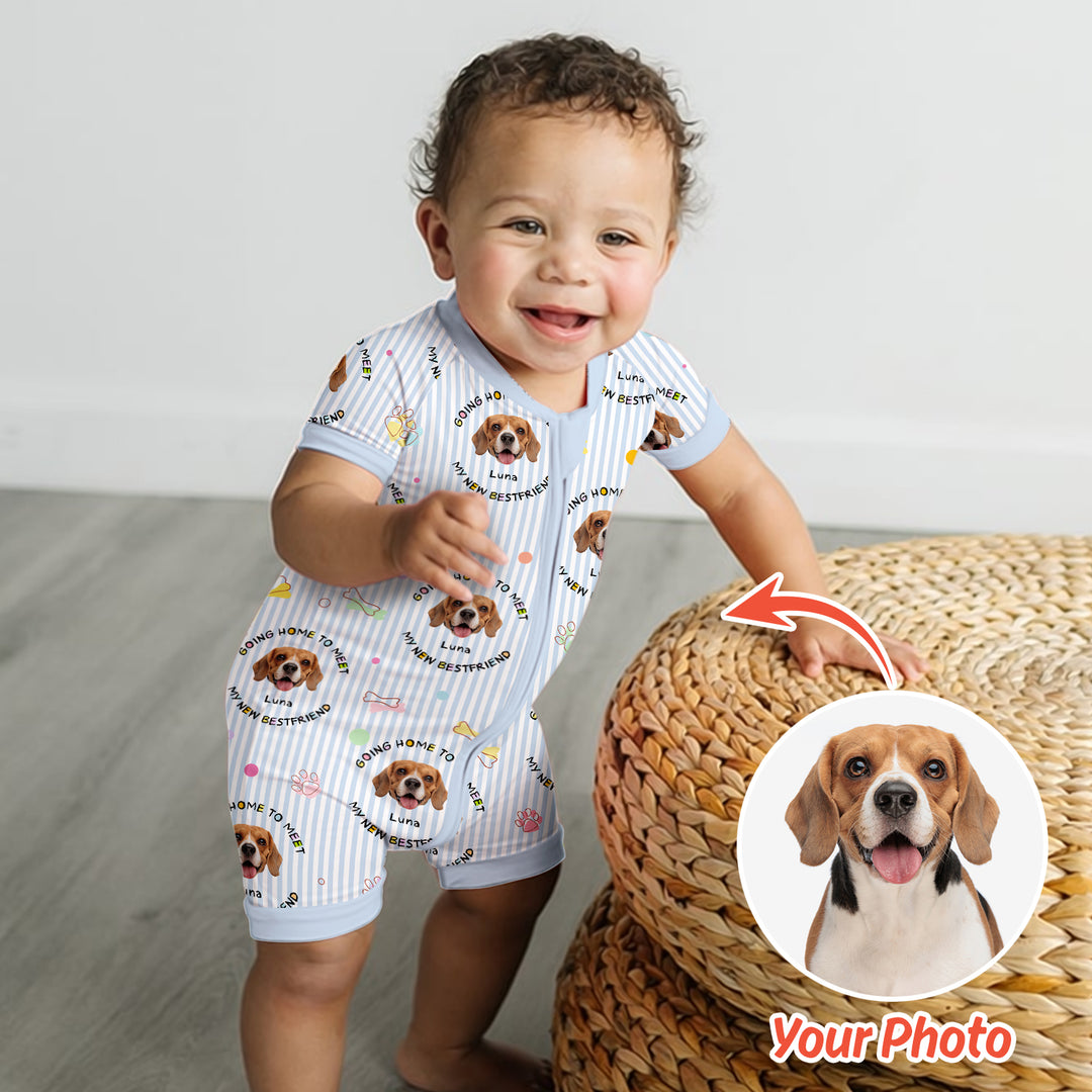 Gerippte Babykleidung mit individuellem Foto - Weich &amp; Skizzenhaft