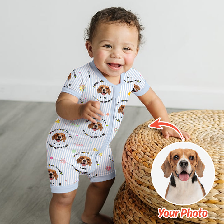 Gerippte Babykleidung mit individuellem Foto - Weich &amp; Skizzenhaft