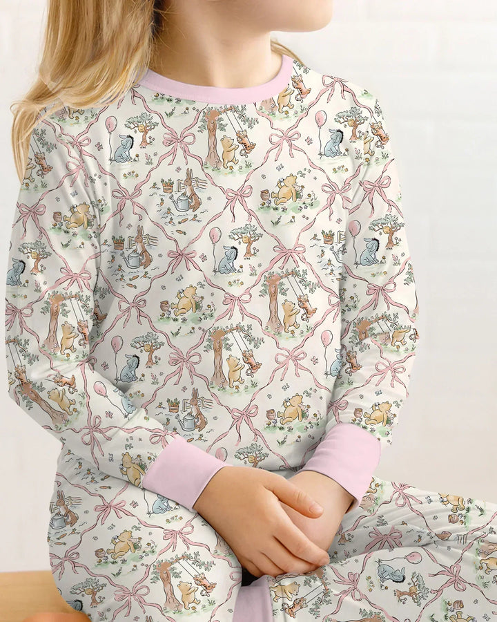 Zweiteiliges Langarm-Pyjama-Set mit Sommerfrüchten