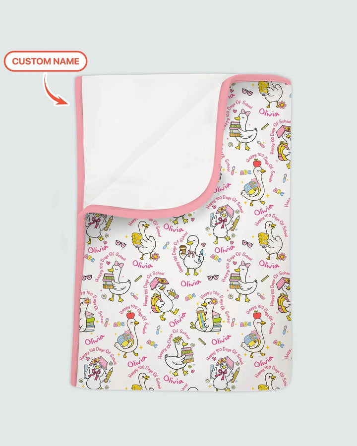 Custom Name Goose Happy 100 Days Of School Blanket