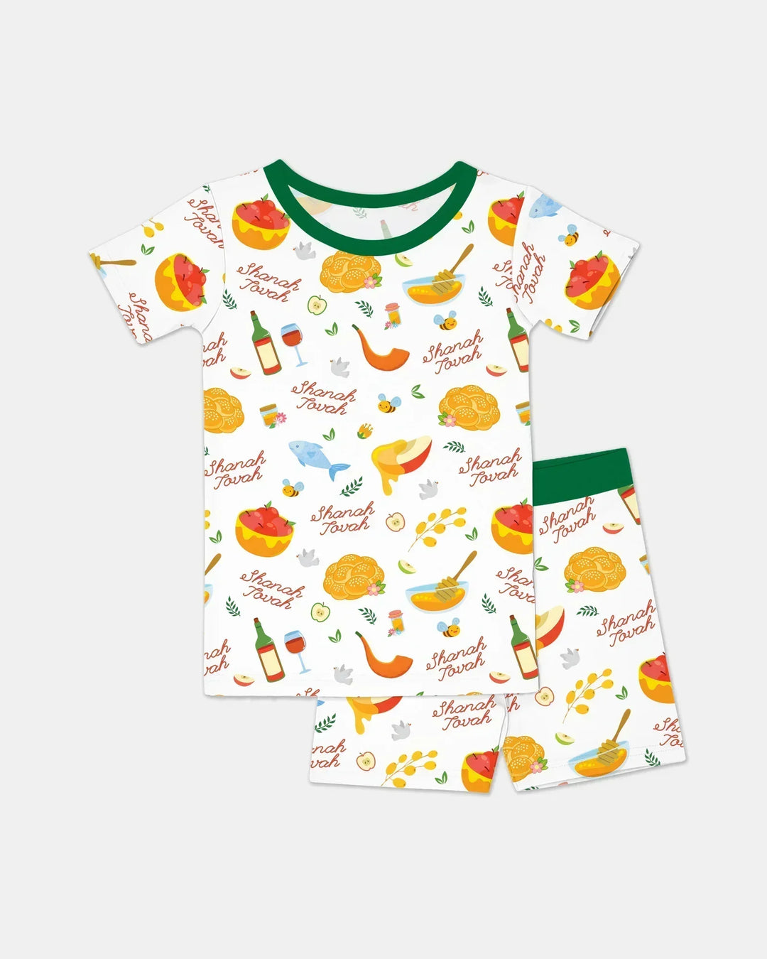 Shanah Tovah Family Matching Bamboo Two Piece Short Sleeve Shorts Pajama Set