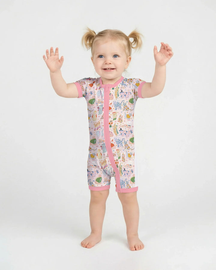 Whimsical Cat Parade Shorty Zippy