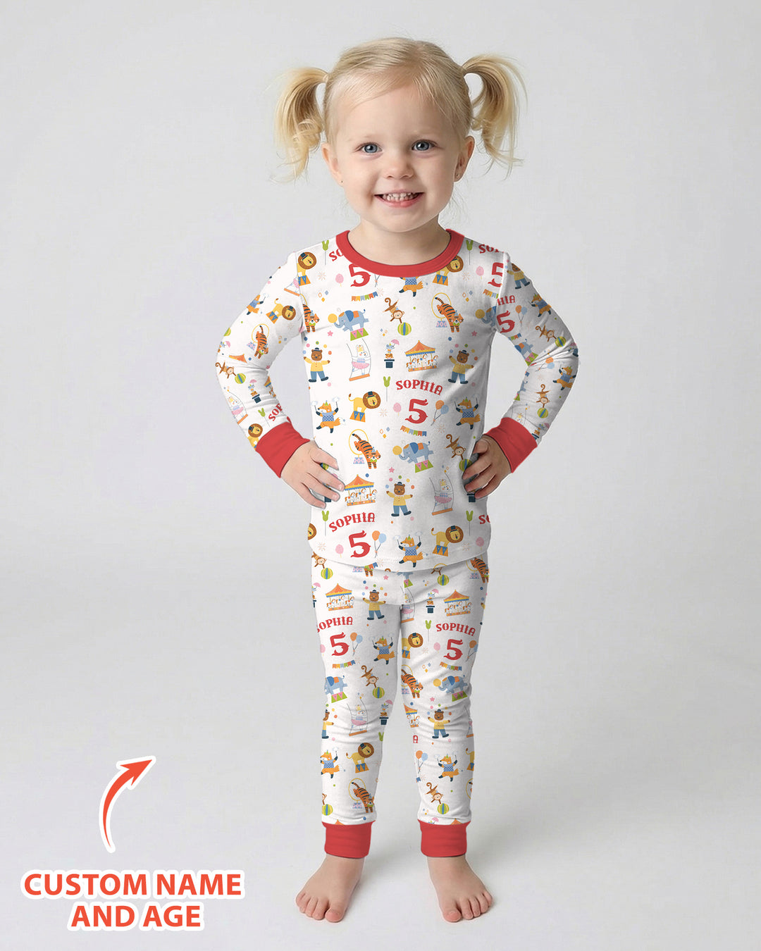 Zweiteiliges Langarm-Pyjama-Set mit Sommerfrüchten
