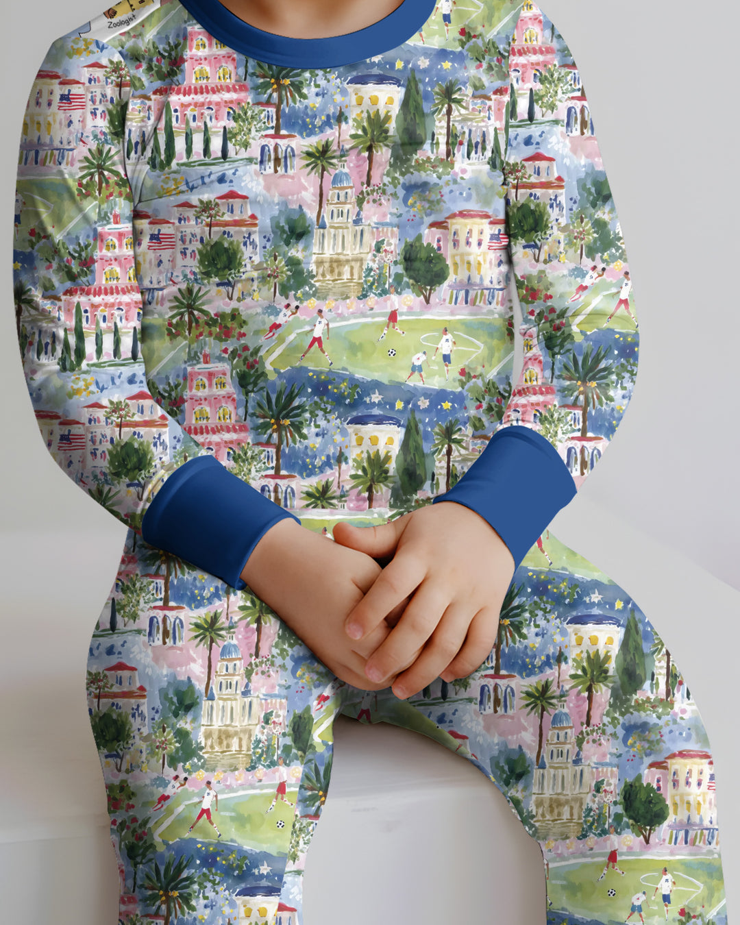Zweiteiliges Langarm-Pyjama-Set mit Sommerfrüchten
