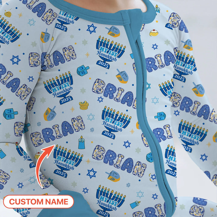 Custom name My First Hanukkah 2025 Convertible Zippy