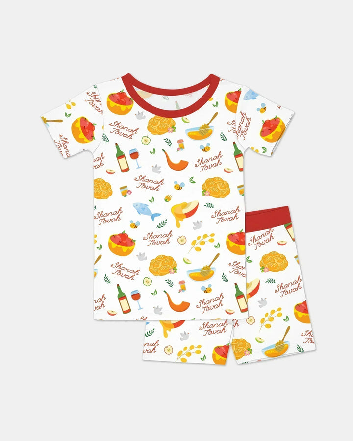 Shanah Tovah Family Matching Bamboo Two Piece Short Sleeve Shorts Pajama Set