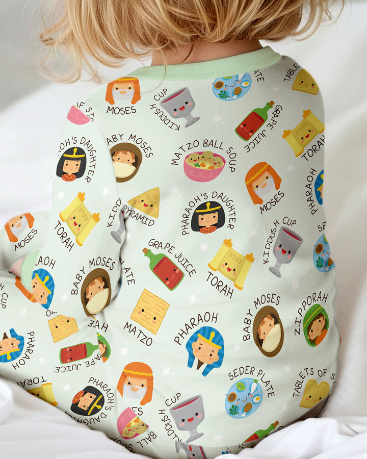 Zweiteiliges Langarm-Pyjama-Set mit Sommerfrüchten