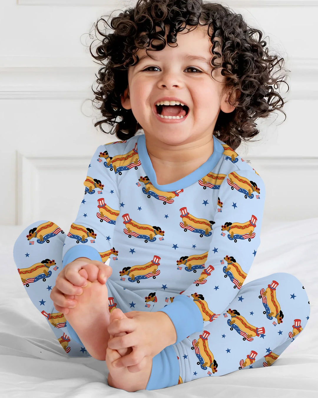 Conjunto de pijama de dos piezas de bambú de manga larga