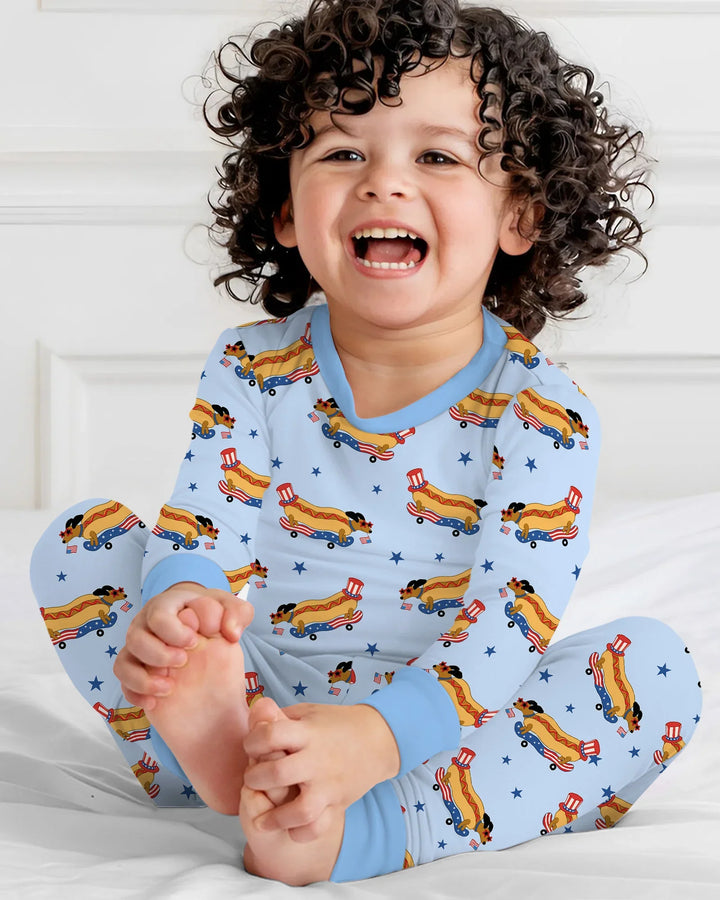 Conjunto de pijama de dos piezas de bambú de manga larga
