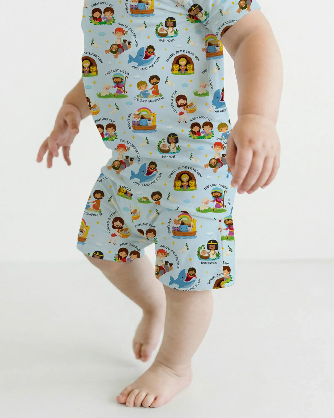 Bible Stories Two Piece Short Sleeve Shorts Pajama Set