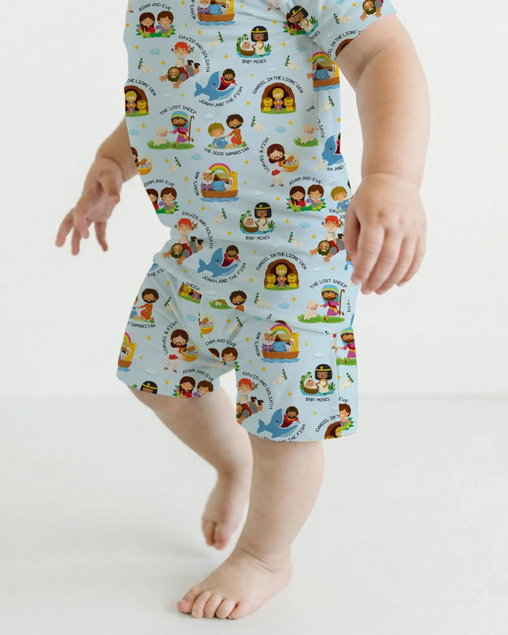 Bible Stories Two Piece Short Sleeve Shorts Pajama Set