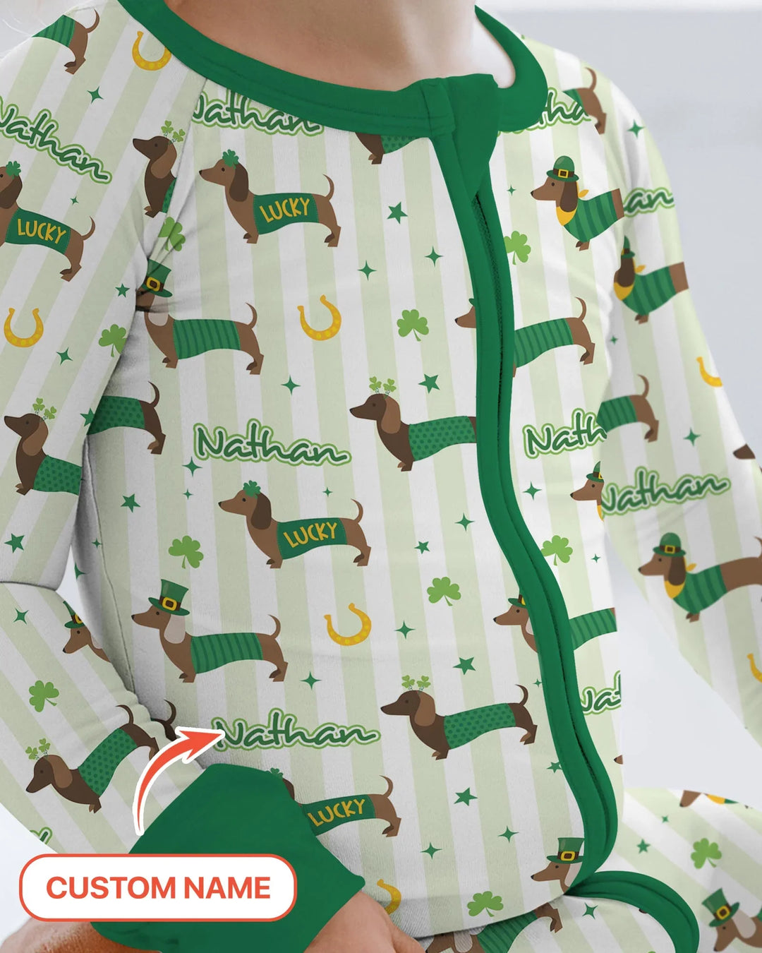 Lucky Dachshunds St. Patrick's Day Family Matching Convertible Zippy