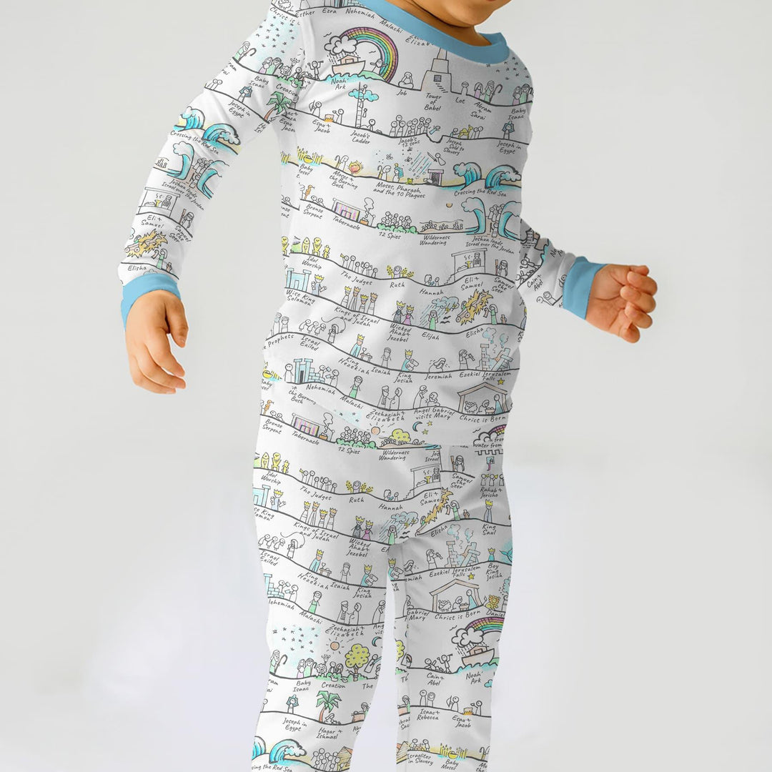 Zweiteiliges Langarm-Pyjama-Set mit Sommerfrüchten