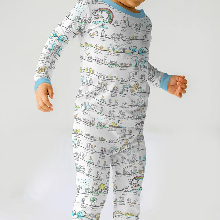 Zweiteiliges Langarm-Pyjama-Set mit Sommerfrüchten