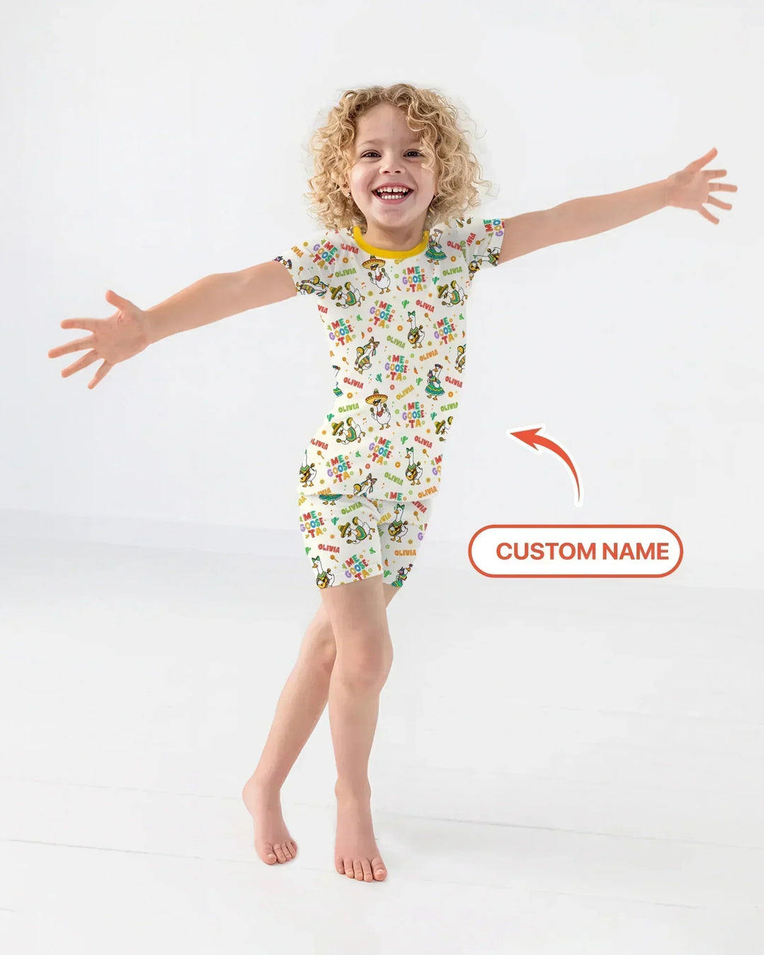 Custom name Me Goose-ta Bamboo Two Piece Short Sleeve Shorts Pajama Set