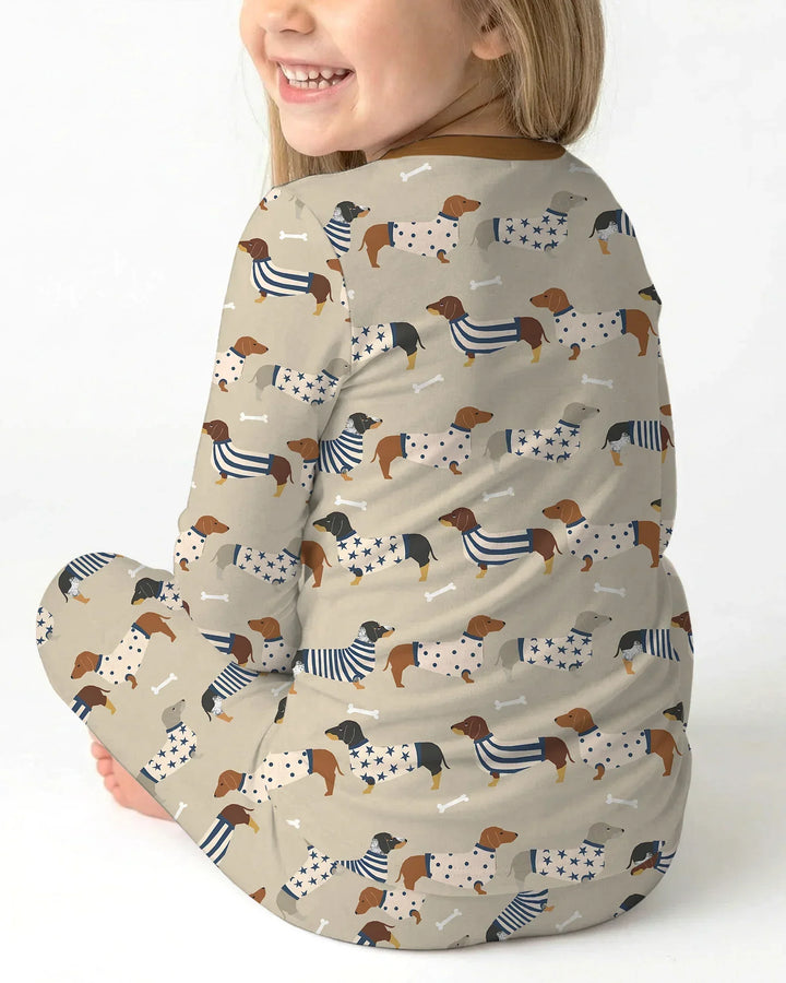 Cute Wieners Two Piece Long Sleeve Pajama Set