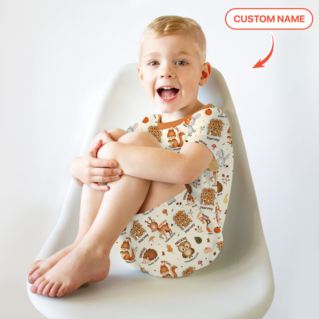 God Says I Am Autumn Faith Two Piece Short Sleeve Shorts Pajama Set