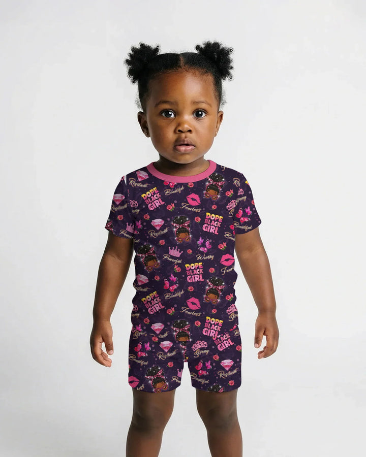 Conjunto de pijama de dos piezas de bambú Dope Black Queen con pantalón corto de manga corta
